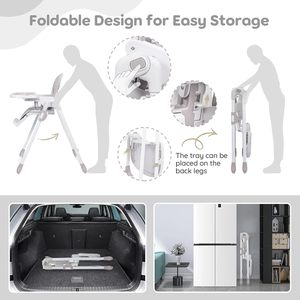 Seggiolone e <span class=keywords><strong>sdraietta</strong></span> pieghevole in plastica EN14988 IVOLIA, facile da installare, con ampia capacità di carico e regolazioni multiple, pieghevole con un solo pulsante. - Product Image 4