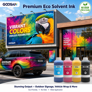 Encre éco-solvant premium GOOSAM en gros 1000 ml pour imprimante jet d'encre Roland Mimaki Mutoh, film graphique pour fenêtres - Product Image 1