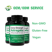 OEM Extra Strength Astragalus Root 20:1 Extracto Suplemento 5000 mg Strength 100% Cápsulas vegetarianas