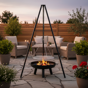 <span class=keywords><strong>Brasero</strong></span> sur trépied en fer forgé style classique OEM 22 pouces avec support pour casseroles et grille suspendue pour jardin, cour et <span class=keywords><strong>barbecue</strong></span> - Product Image 1