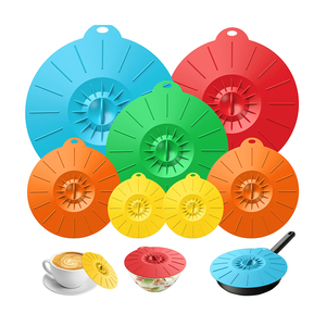 Soldes de liquidation B2B usine : Couvercles de succion alimentaires réutilisables en silicone de qualité alimentaire, résistants à la chaleur, écologiques et durables, disponibles en 5 tailles, adaptés aux tasses - Product Image 1