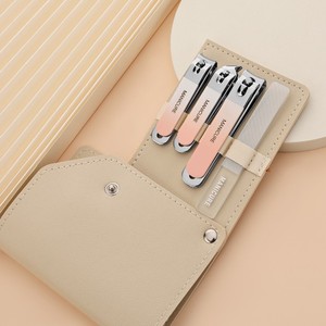 Làm móng tay đặt thép không gỉ, cắt móng tay kéo công cụ móng chân du lịch cầm tay chải chuốt nam giới và phụ nữ với trường hợp da - Product Image 1