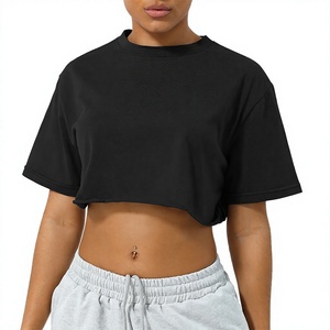 Camiseta Corta Holgada para Mujer, Impresión Gráfica Personalizada, Proveedor de Camisetas Cortas de Algodón, OEM ODM, Camisetas Cortas de Algodón para Mujer - Product Image 1
