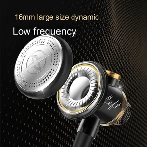 Bouchons <span class=keywords><strong>d</strong></span>'oreilles filaires 1.2m D08 3.5mm Heavy Bass Metal Headphones Flat HI-FI Music Private Model pour ordinateur téléphone portable JL BK Chips - Product Image 3