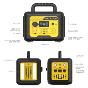 Outdoor Mobile Solar 600w 220v Portable Power Station Generator