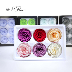 Ramo de flores para decoración de habitación de Bodas de San Valentín, producto terminado DIY, caja de rosas eternas, rosas preservadas, 5-6cm, cabeza de rosa de grado <span class=keywords><strong>A</strong></span> - Product Image 4