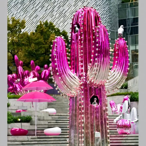 Escultura Artística <span class=keywords><strong>de</strong></span> <span class=keywords><strong>Cactus</strong></span> Rosa |   Instalación a Gran Escala con Temática Desértica para <span class=keywords><strong>Centros</strong></span> Comerciales, Plazas Comerciales y <span class=keywords><strong>Centros</strong></span> <span class=keywords><strong>de</strong></span> Venta Minorista - Product Image 1