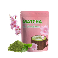 Mélange de thé vert matcha en poudre marque privée sakura superfood thé à la fleur de cerisier