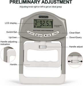 Dynamomètre électronique portable pour tester la force de préhension, appareil d'exercice pour renforcer la force de la main, pour le sport, l'école et la maison - Product Image 5
