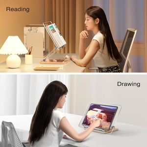 Có thể điều chỉnh có thể gập lại máy tính để bàn Riser <span class=keywords><strong>Acrylic</strong></span> cuốn sách đứng và người giữ cuốn sách cho máy tính xách tay công thức sách giáo khoa - Product Image 5