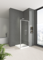 Paroi de douche latérale en verre trempé fixe à cadre ultra-fin