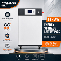 Batterie de stockage d'énergie domestique LiFePO4 8000 cycles 51.2V 300Ah 15KWH 16KWH, système de stockage d'énergie solaire sur pied