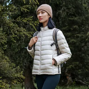 High quality ultralight fashion winter stand collar 800 fill power 95% goose down jacket women