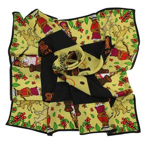 بيع بالجملة عصابات طباعة فنية أصلية مربعة للنساء من الحرير وشاح مخصص طباعة رقمية مزدوجة الجانب - Product Image 1