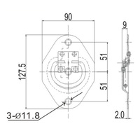 Anneau de fixation en D encastré pour camion, plaqué zinc, pour fixation au sol d'un remorque