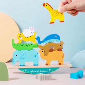 Jeu de compétition d'équilibre pour enfants, garçons et filles, cadeaux d'anniversaire pour enfants, blocs d'empilage d'animaux pour tout-petits - Product Image 3