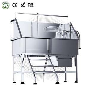 حوض غسيل فاخر صديق للبيئة للحيوانات الأليفة، مصنوع من الفولاذ المقاوم للصدأ، قابل للطي، مع صنبور وخرطوم ودرج تخزين ومسند قابل للسحب - Product Image 1