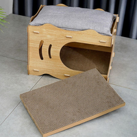 Maison à gratter pour chat en carton ondulé ondulé, écologique et sûre, double couche, lit de repos pour chaton, nid respirant à lattes