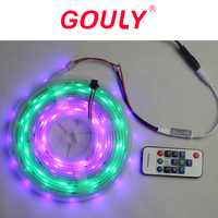 Bande LED RVB 2812b 5V 12V RVB+W flexible intelligente étanche de 5 mètres pour voiture, profilé de pixels RVB