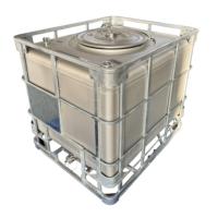 Réservoir IBC en acier inoxydable de qualité alimentaire Wanlong, capacité 1000L, entrée pour chariot élévateur à 4 voies