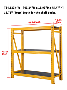 Support de garage industriel réglable détachable à 3 niveaux pour supports et étagères de stockage efficaces en entrepôt - Product Image 2