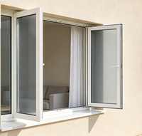 Ventana Abatible de Aluminio para el Mercado Sudamericano, Vidrio Templado Antirrobo, Rejas Antirrobo, Resistente a la Corrosión para el Hogar