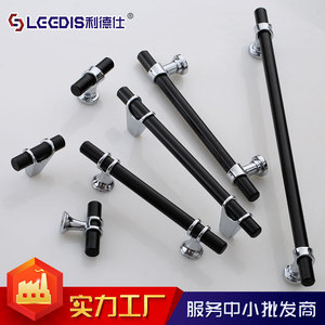 Black Chrome Cabinet Bar Handle 6816 Minimalist <b>Wardrobe</b> Furniture Hardware - Product Image 4
