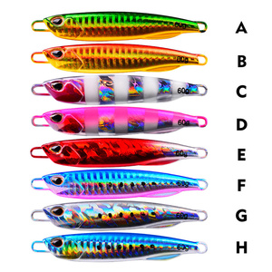LureStorm Leurre de pêche artificiel dur en métal lumineux 10-60g, coulant pour eau salée, pour jigging en bateau, avec hameçon triple - Product Image 2