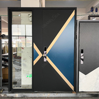 Pintu Masuk Aluminium Cor Modern Pola Stereo 3D Tahan Air Anti Karat untuk Penggunaan Luar Ruangan Villa