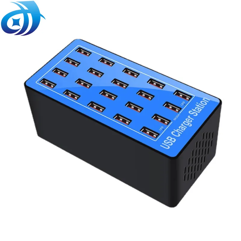 20ports charger Customer blue Design usb charging station portable 100W multi port phone charging Multi-port hub charger