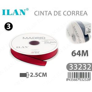ILAN Cinta de Tela Roja de 2.5cm x 64m para Manualidades y Decoración (Madrid, París, Londres, Tokio, Milán) - Product Image 3