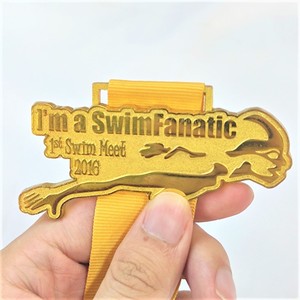 个性化热销优质镀金3D曲线狮形设计锌合金铁质运动奖牌带定制丝带 - Product Image 2