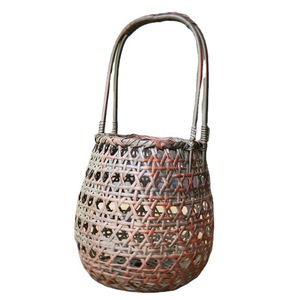Japanese Style Bamboo Woven Vase Round Handmade Tabletop Decorative Flower Vase For Tea Room Or Home Decoration - Product Image 5