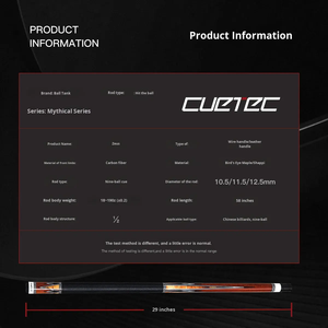 Taco de Billar <span class=keywords><strong>Profesional</strong></span> de Fibra de Carbono Cuetec Zeus Premium <span class=keywords><strong>para</strong></span> Snooker y Billar - Product Image 5