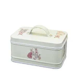 collectable custom metal handle tin lunch box