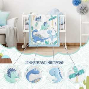 Ensemble de literie pour berceau de bébé bleu clair avec drap-housse, couvre-lit à volants anti-poussière pour nouveau-né, nourrisson et tout-petit - Product Image 2