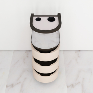 Nuevo Carrito de Belleza Moderno y Lujoso de Piel Sintética para Salón, con 4 Ruedas y Rotación de 360 Grados - Product Image 3