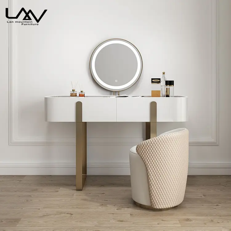 최신 인기 상품 침실 드레서 가구 거울 백색 침실 메이크업 허영을 가진 현대 화장대