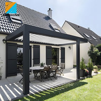 Pergola bioclimatique de luxe, système de toit motorisé imperméable pour l'extérieur, installation facile, design personnalisé, gazebo en aluminium