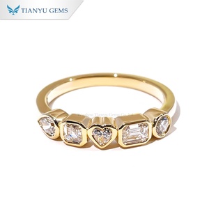Tianyu Gems Custom 10K Yellow Gold Fancy Shape Lab <b>Diamond</b> Classic Bezel Setting Classic Vintage Style <b>Ring</b> - Product Image 1