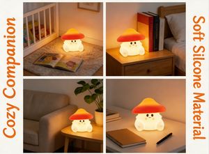 Luz Nocturna Infantil de Silicona con Forma de Hongo, Cálida, Táctil, de Dibujos Animados, para Dormitorio, Mini LED, Adorable, Venta al Por Mayor - Product Image 5