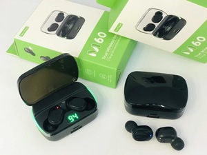SNHALSAR หูฟังเล่นเกมรุ่น <span class=keywords><strong>M60</strong></span> TWS,หูฟัง HIFI ไร้สายสเตอริโอ True Mini หน้าจอ LED ปี Bt5.3 - Product Image 3