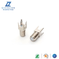 Conector RF hembra F de cuatro pines del sistema británico Conector RF niquelado de cobre puro con pin central