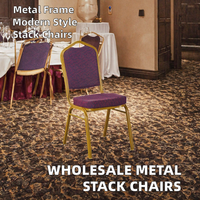 Chaises de banquet empilables en métal à cadre en fer pour restaurants, mariages, hôtels et événements commerciaux – Vente en gros à prix réduit