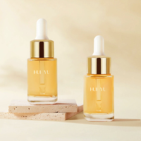 Emballage d'huile essentielle écologique de luxe 15 ml, petit flacon carré transparent pour cosmétiques, flacon compte-gouttes en verre pour sérum pour les yeux, pipette