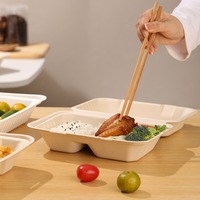 Boîtes alimentaires Oasis Bagasse Emballage écologique à emporter pour le service alimentaire pour les repas hors domicile