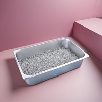 Bac à litière pour chats en acier inoxydable multifonction extra large et robuste réutilisable OEM 20L espace intérieur facile à nettoyer Plateaux pour fournitures pour animaux de compagnie