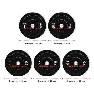 En Çok Satan Kauçuk Kaplı Ağırlık Plakaları - Siyah Ağırlık Plakaları Siyah Fitness Tampon Plakası Güç Antrenmanı İçin - Product Image 6