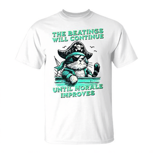 Los golpes no cesarán hasta que mejore el moral - Camiseta - Product Image 2