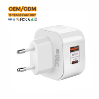 Divertido Cargador de Celular con Enchufe EU US UK AU, Doble Puerto USB A+C PD 20W, Carga Rápida USB C QC3.0 Tipo C, Cargador de Pared UK